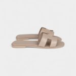Hermès Oran Sandals Beige Mastic Calfskin
