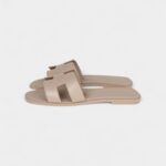 Hermès Oran Sandals Beige Mastic Calfskin