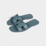 Hermès Oran Sandals Bleu Pinede Calfskin