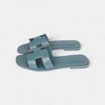 Hermès Oran Sandals Bleu Pinede Calfskin