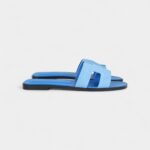 Hermès Oran Sandals Blue Cameo Suede