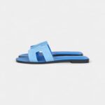 Hermès Oran Sandals Blue Cameo Suede