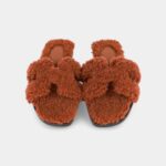 Hermès Oran Sandals Cognac Woolskin