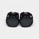 Hermès Oran Sandals Crystal Embellished Black Suede