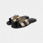 Hermès Oran Sandals Dark Gold Matte Alligator