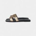 Hermès Oran Sandals Dark Gold Matte Alligator