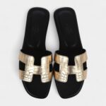 Hermès Oran Sandals Dark Gold Matte Alligator