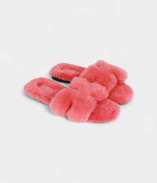 Hermès Oran Sandals Desert Rose Woolskin