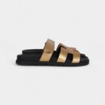 Hermès Oran Sandals Dore Chevre