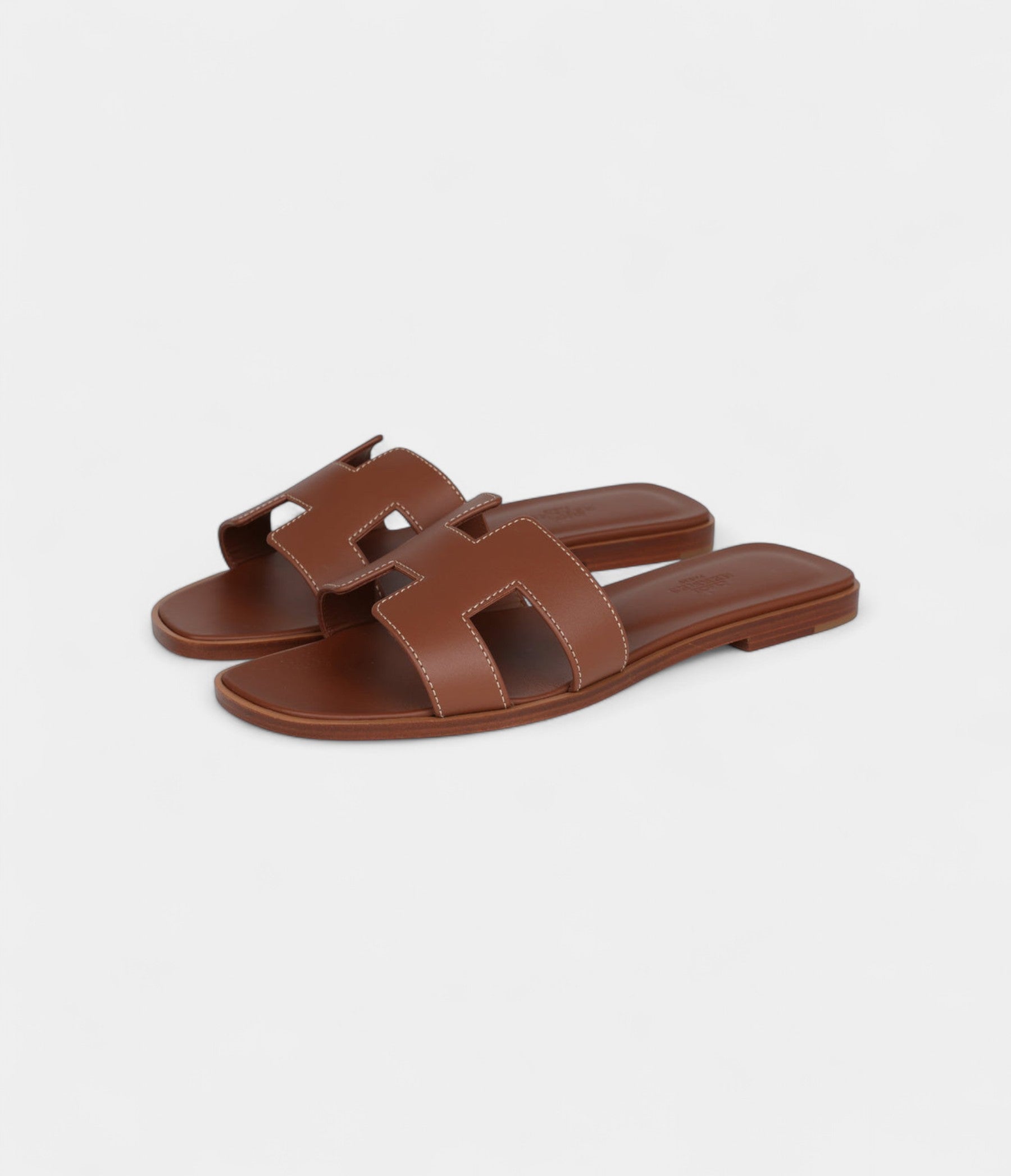Hermès Oran Sandals Gold Box Calfskin