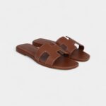 Hermès Oran Sandals Gold Box Calfskin