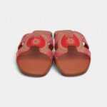 Hermès Oran Sandals Multicolored Terracotta Calfskin