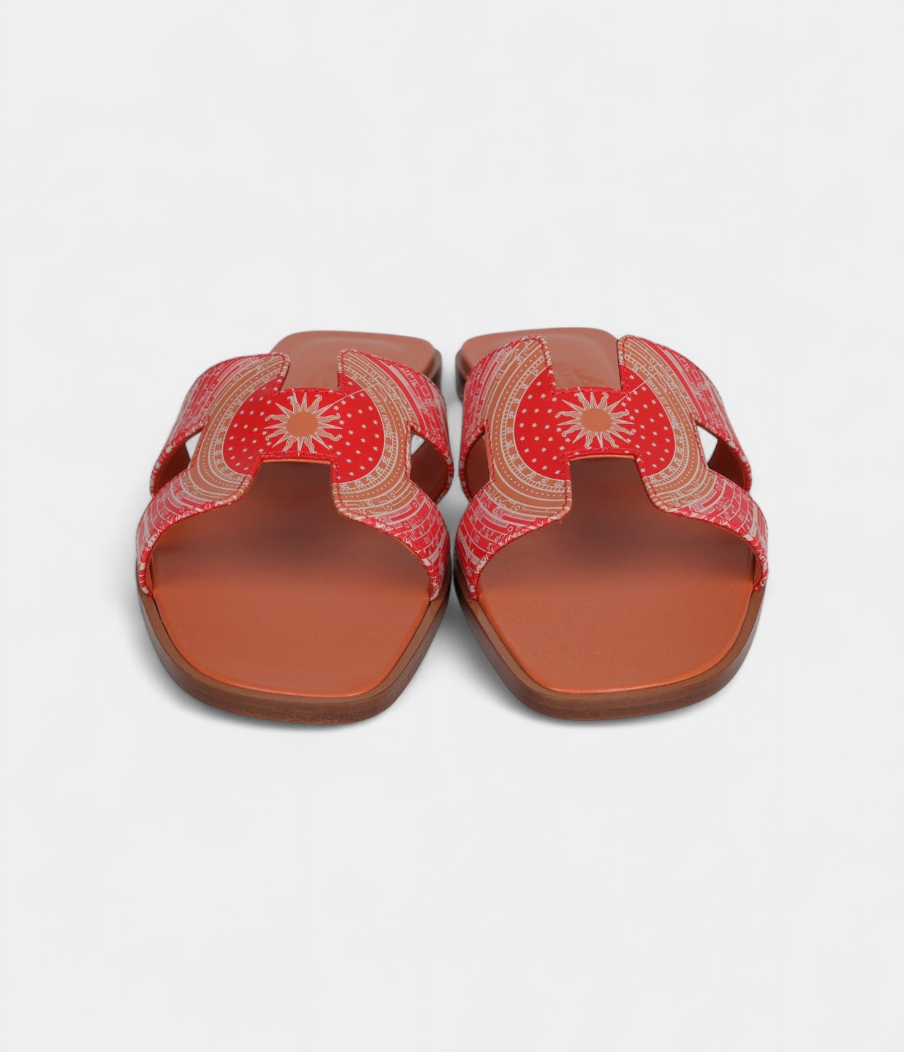 Hermès Oran Sandals Multicolored Terracotta Calfskin