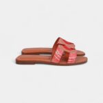 Hermès Oran Sandals Multicolored Terracotta Calfskin