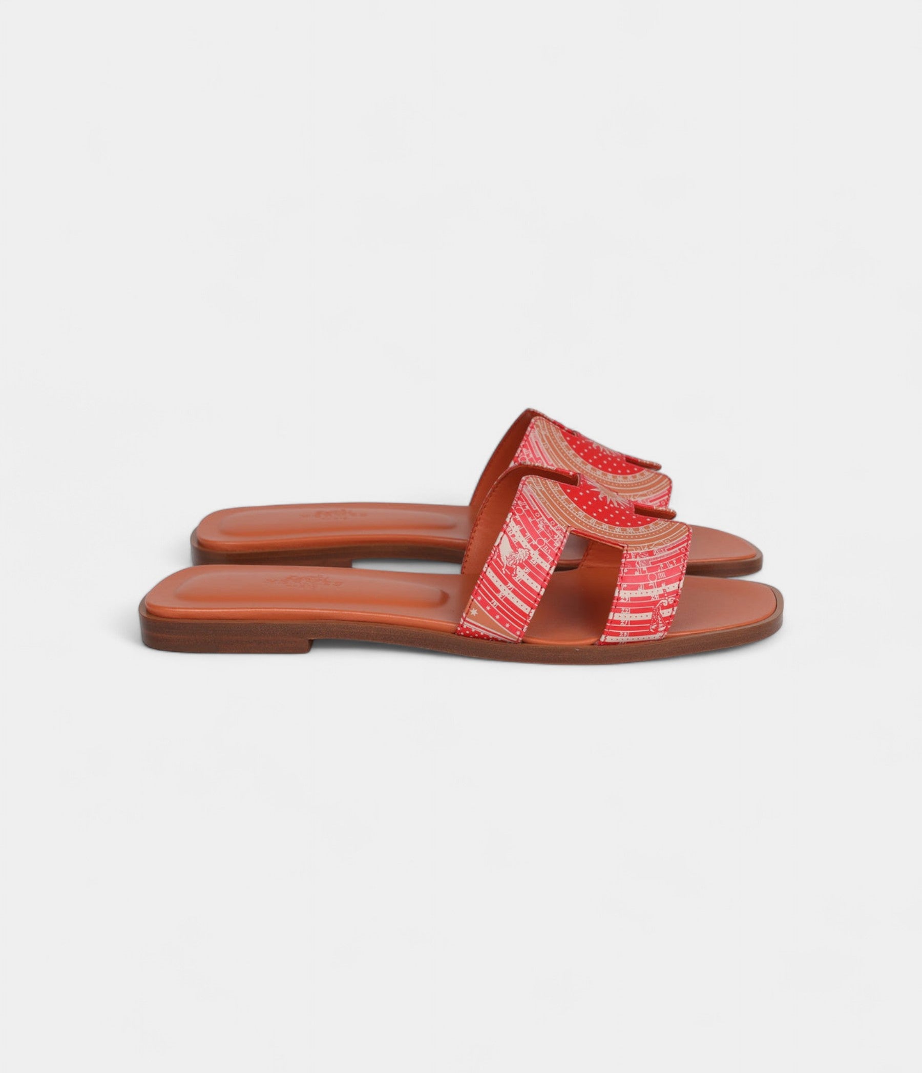 Hermès Oran Sandals Multicolored Terracotta Calfskin
