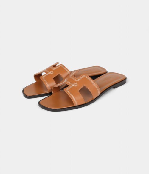 Hermès Oran Sandals Natural Veau Brode