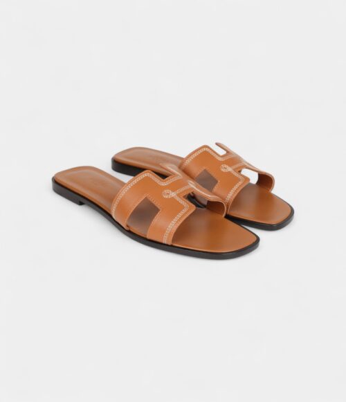Hermès Oran Sandals Natural Veau Brode