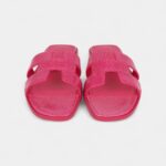 Hermès Oran Sandals Rose Flash Lizard