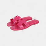 Hermès Oran Sandals Rose Flash Lizard