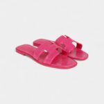 Hermès Oran Sandals Rose Flash Lizard