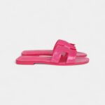 Hermès Oran Sandals Rose Flash Lizard