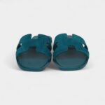 Hermès Oran Sandals Vert Oxford Suede Goatskin