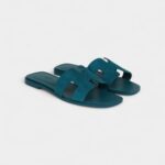 Hermès Oran Sandals Vert Oxford Suede Goatskin