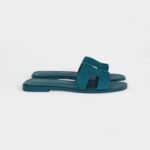 Hermès Oran Sandals Vert Oxford Suede Goatskin