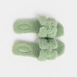 Hermès Oran Sandals Water Green Woolskin