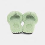 Hermès Oran Sandals Water Green Woolskin