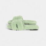 Hermès Oran Sandals Water Green Woolskin