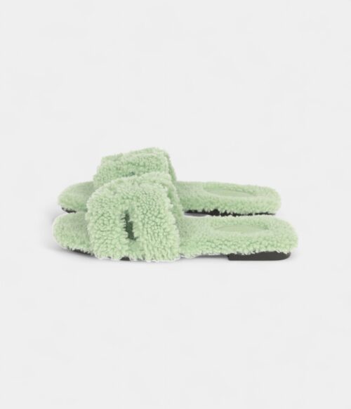 Hermès Oran Sandals Water Green Woolskin