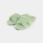 Hermès Oran Sandals Water Green Woolskin
