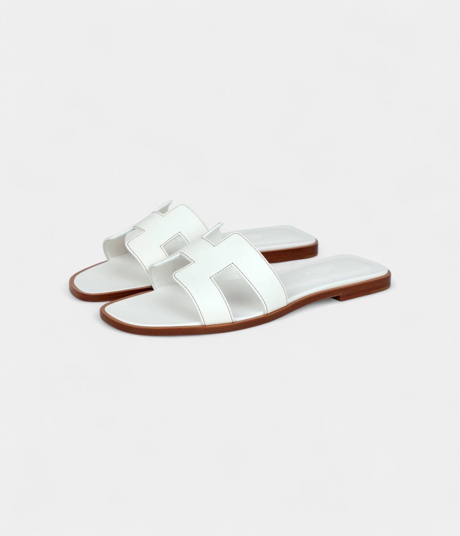 Hermès Oran Sandals White Box Calfskin
