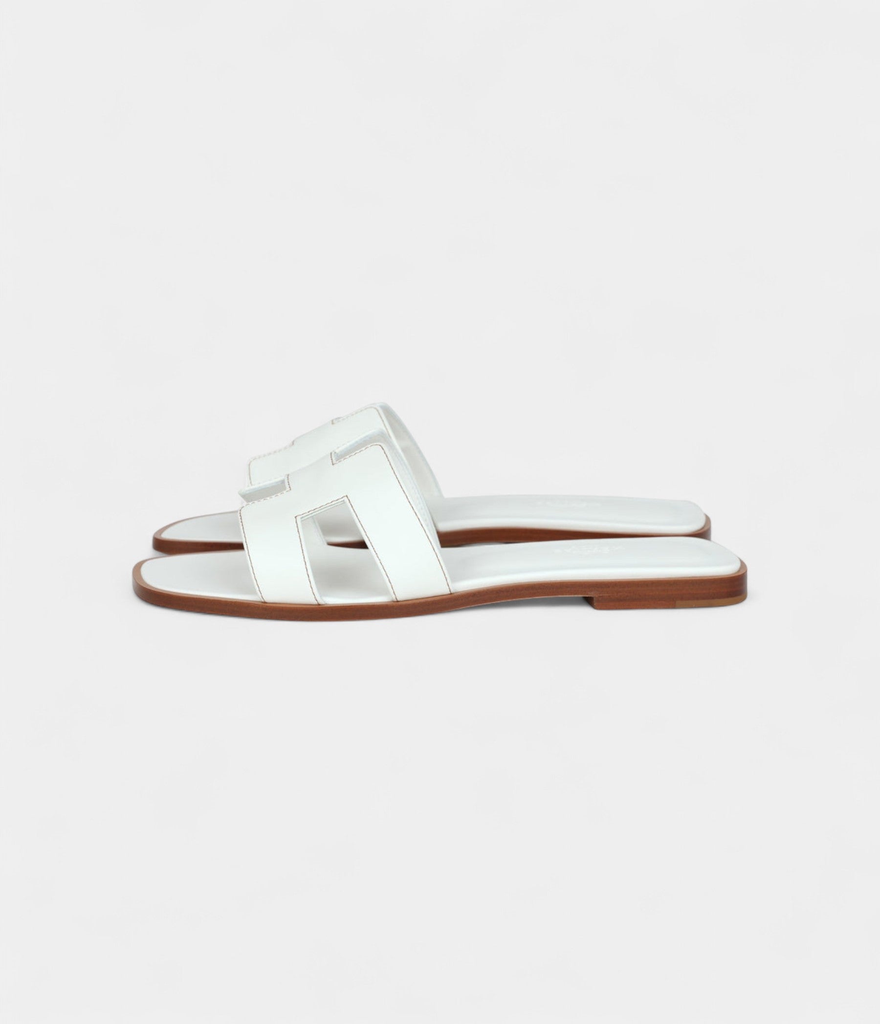 Hermès Oran Sandals White Box Calfskin
