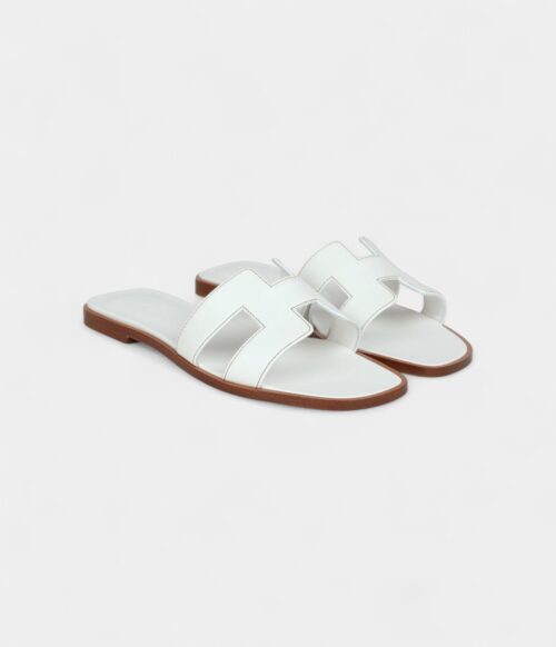 Hermès Oran Sandals White Box Calfskin