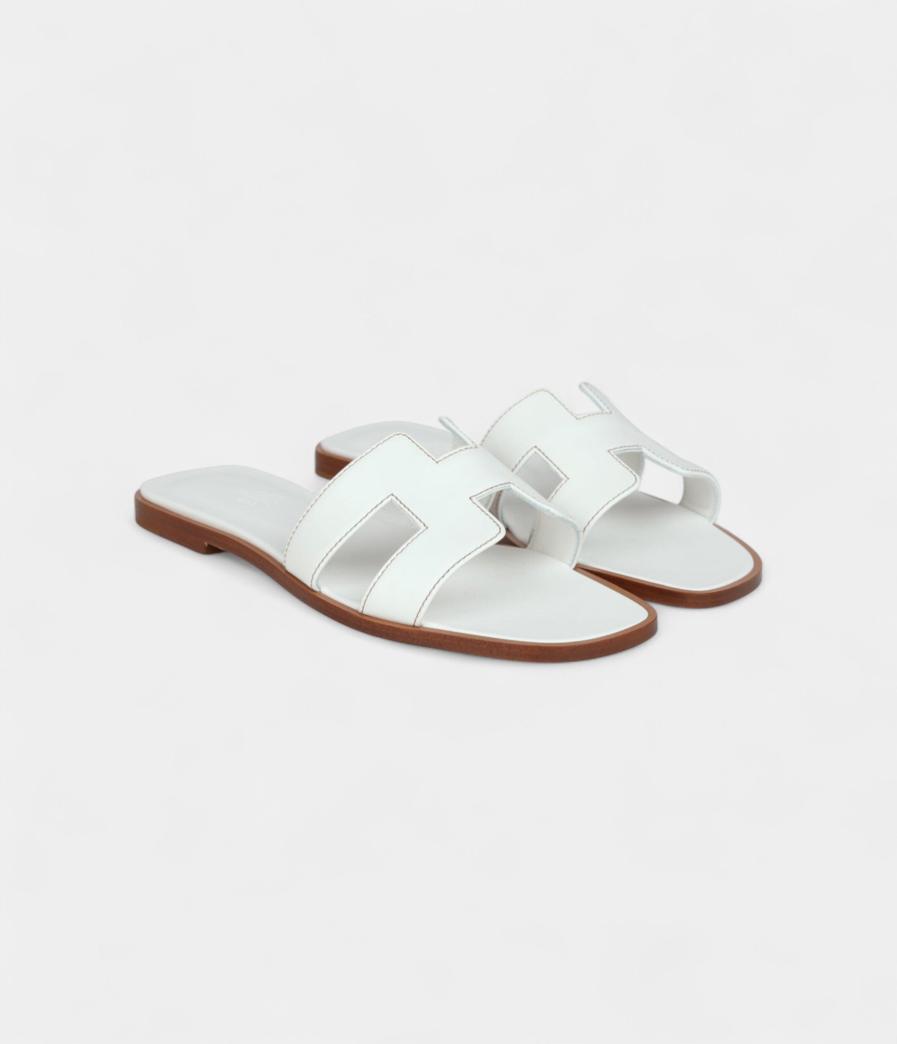 Hermès Oran Sandals White Box Calfskin