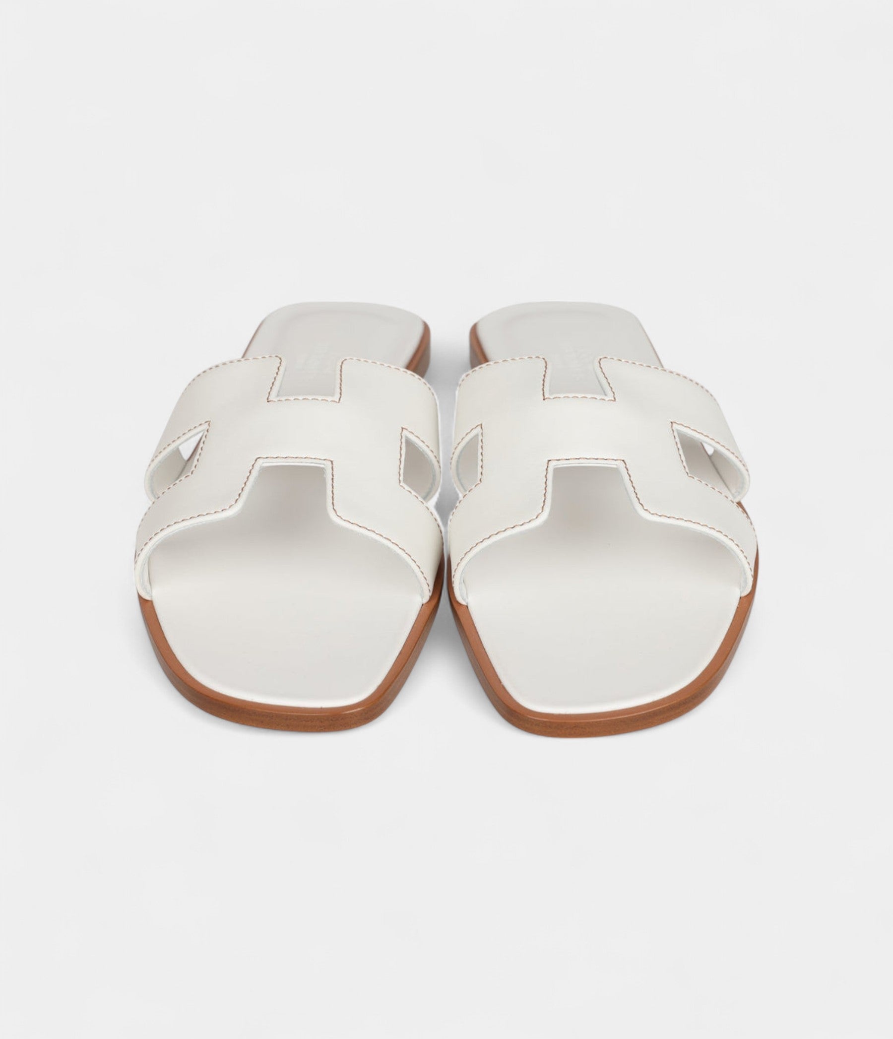 Hermès Oran Sandals White Calfskin