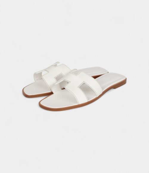 Hermès Oran Sandals White Calfskin