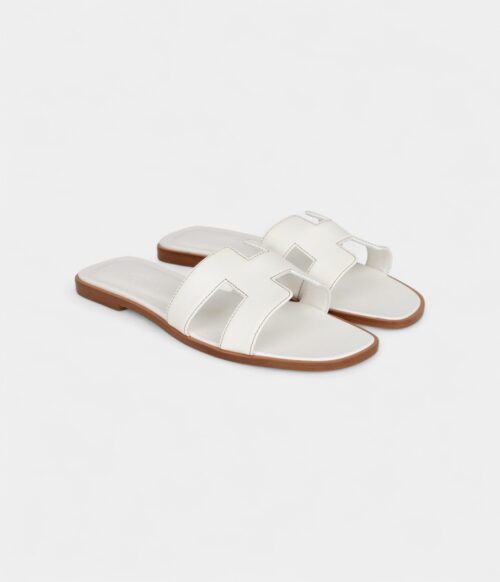 Hermès Oran Sandals White Calfskin