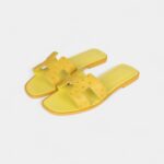 Hermès Oran Sandals Yellow Turmeric Ostrich