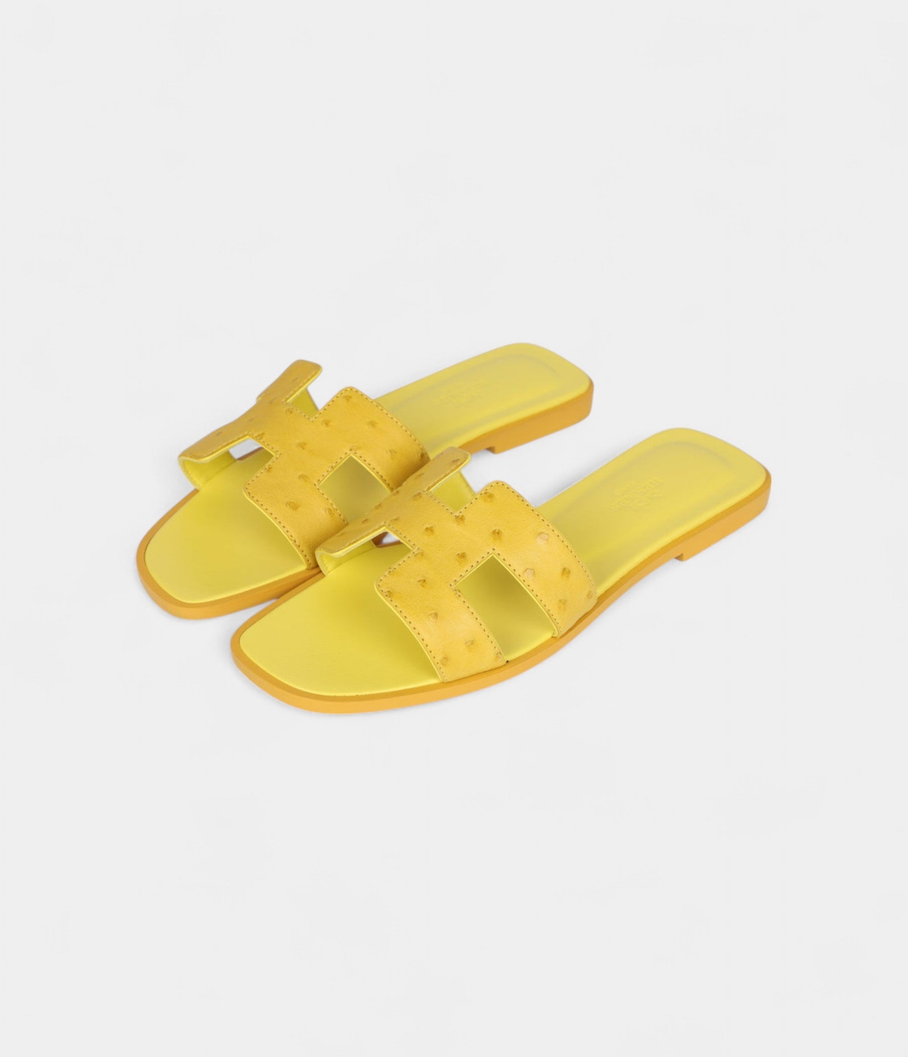 Hermès Oran Sandals Yellow Turmeric Ostrich