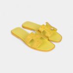 Hermès Oran Sandals Yellow Turmeric Ostrich