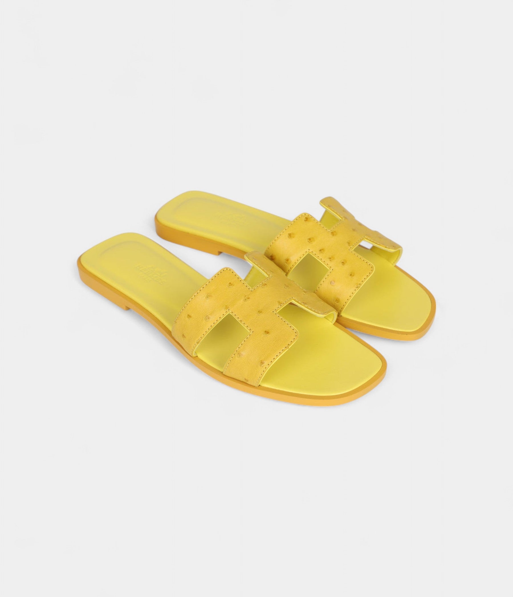 Hermès Oran Sandals Yellow Turmeric Ostrich