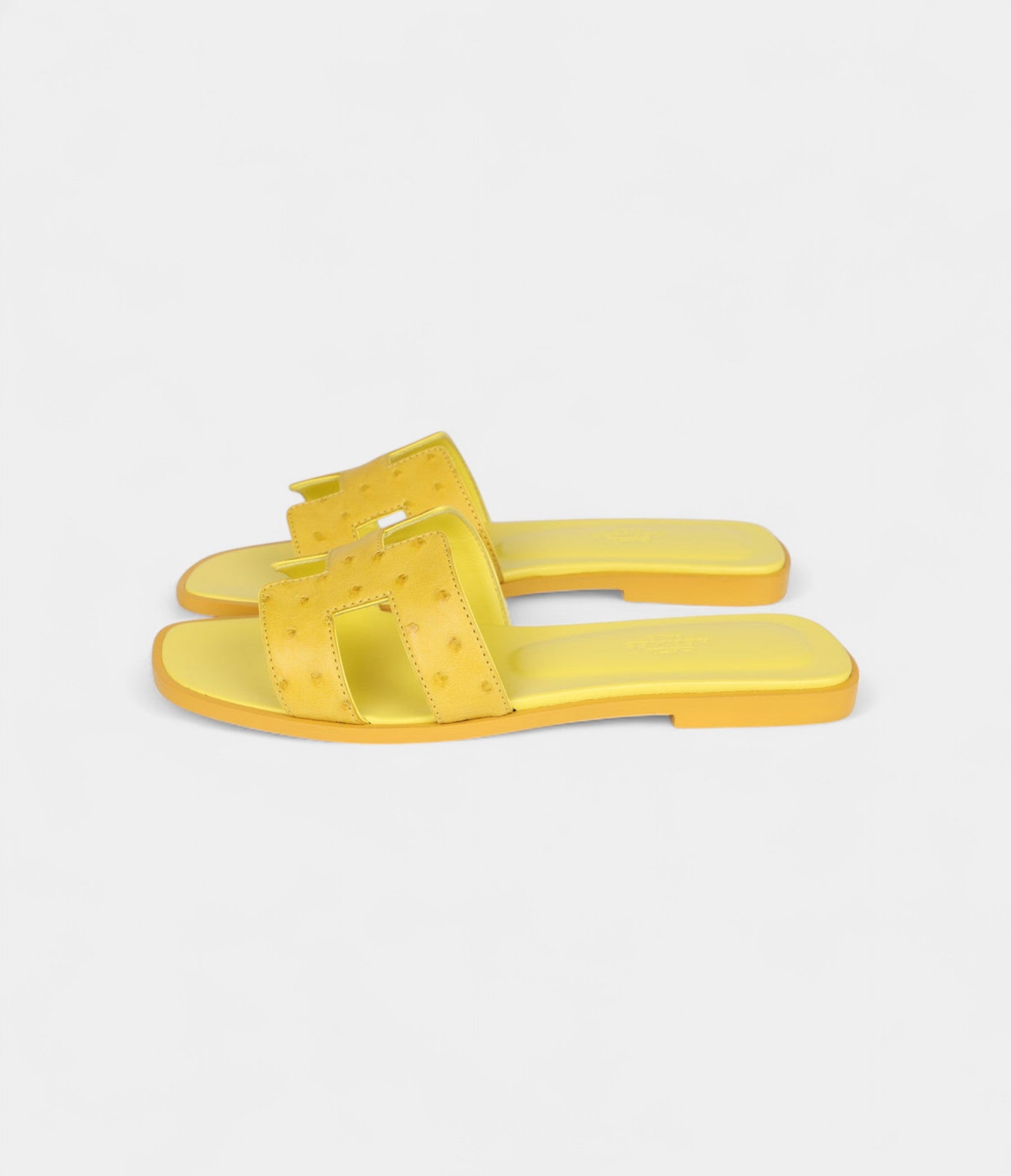 Hermès Oran Sandals Yellow Turmeric Ostrich