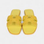 Hermès Oran Sandals Yellow Turmeric Ostrich
