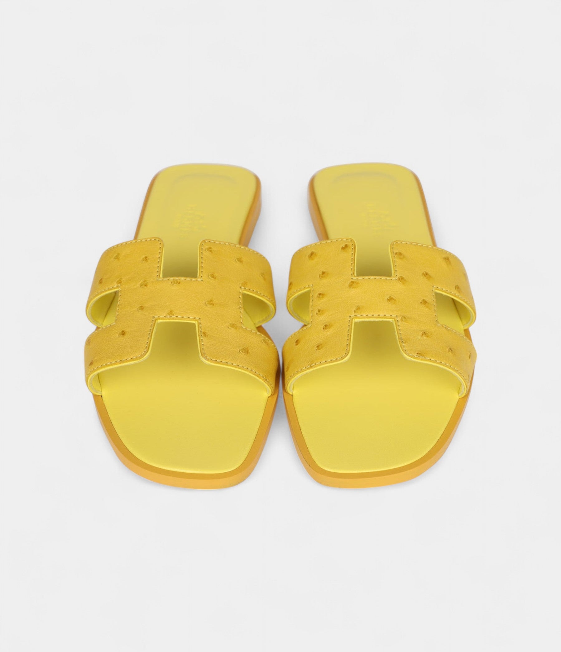 Hermès Oran Sandals Yellow Turmeric Ostrich