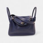 Hermes Phw Lindy 30 2way Shoulder Hand Bag Vaux Swift Leather Blue Indigo