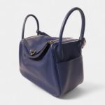 Hermes Phw Lindy 30 2way Shoulder Hand Bag Vaux Swift Leather Blue Indigo
