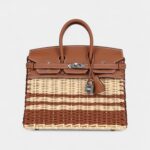 Hermès Picnic Birkin 25 Gold Swift and Stripe Wicker Palladium Hardware